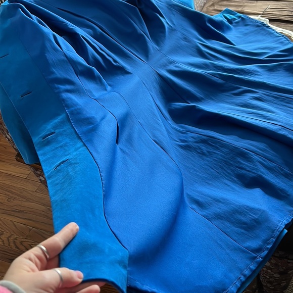 Vintage 50’s Coat in Royal Blue Single breasted Pin up style Size L Classy - Picture 10 of 13